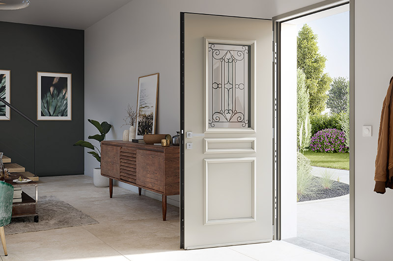 Porte d'entrée beige